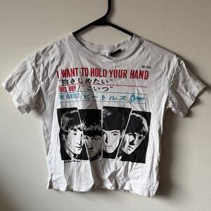 The Beatles Japanese White Graphic Kids T-Shirt